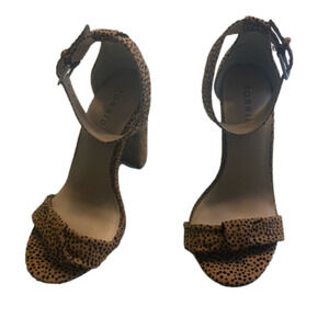 Torrid Leopard Print Faux Suede Heels Size 7W